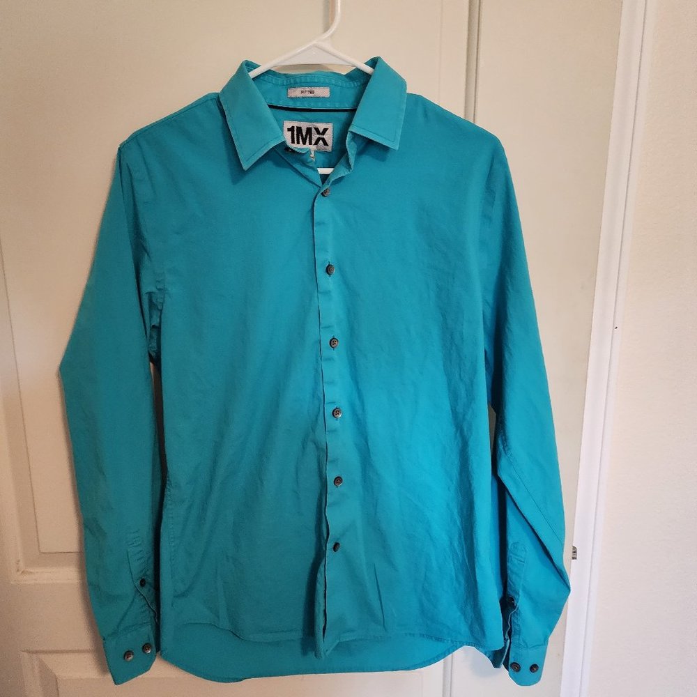 Express Men's Button-Down Shirt - Med. 15-15.5 collar- Light Blue